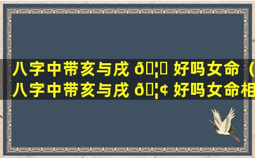 八字中带亥与戌 🦊 好吗女命（八字中带亥与戌 🦢 好吗女命相合吗）